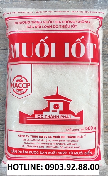 Muối xay IOD túi 500g - Muối IOD Thành Phát - Công Ty TNHH TM DV Sản Xuất Muối IOD Thành Phát